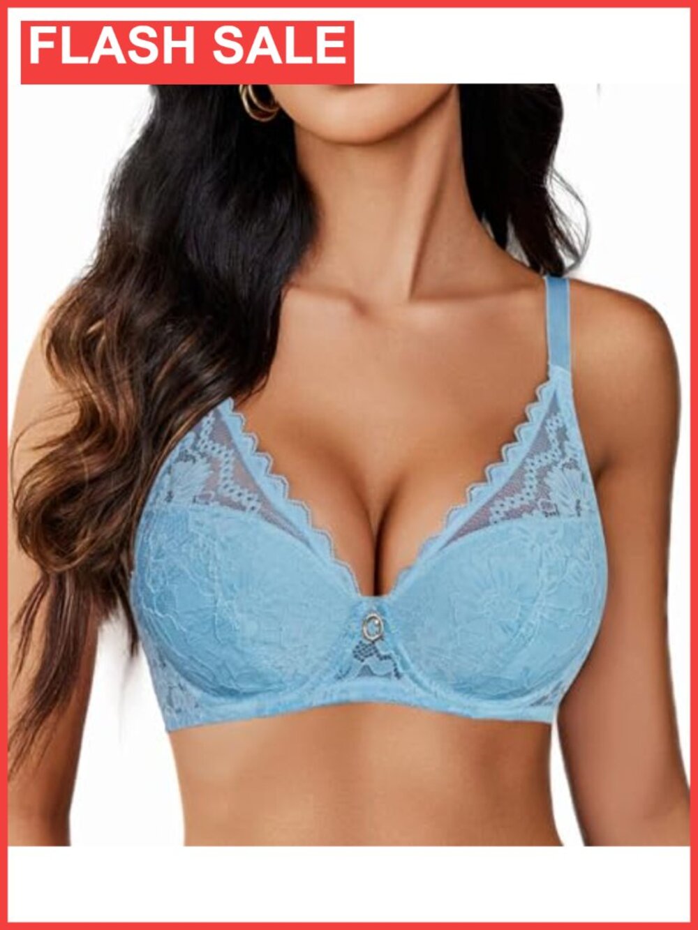 Lace Underwire Bralette Full Coverage Spaghetti Strap Everyday Bra